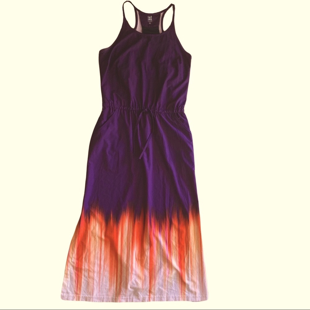 Title nine maxi dress medium racer back purple red tank spaghetti strap
